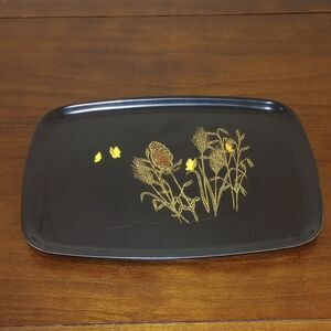 Couroc Tray With Wheat And Butterflies - Vintage!